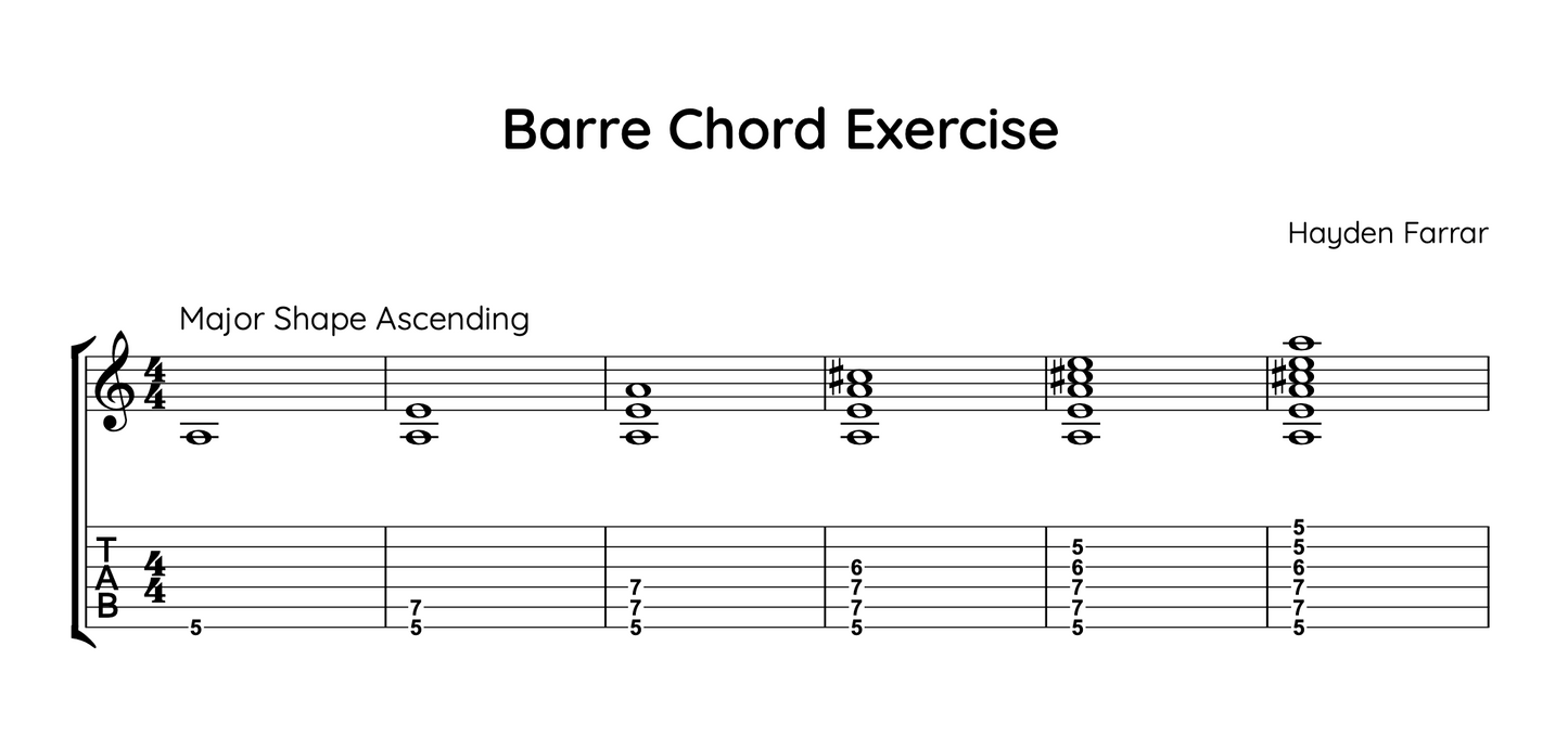 4 Barre Chord Exercises for Beginner Guitar
